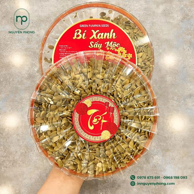 tem dán hạt bí cho dịp tết